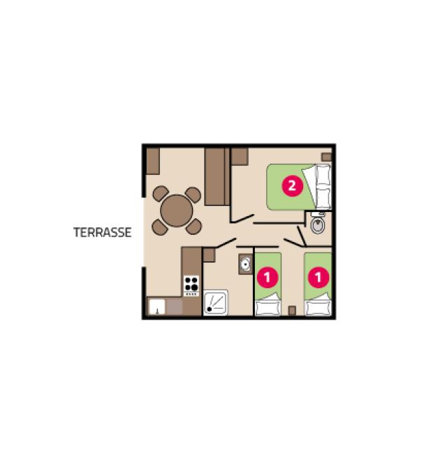 Plan Chalet Horizon camping Les Chalands Fleuris