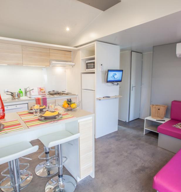 Mobil-home Famille Clim Éco camping Les Peupliers