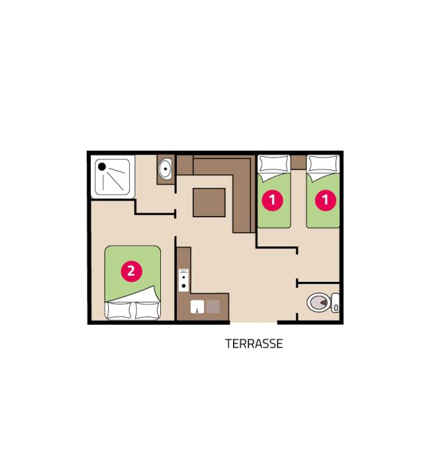 Plan mobil-home Atlantique camping La Mignardière