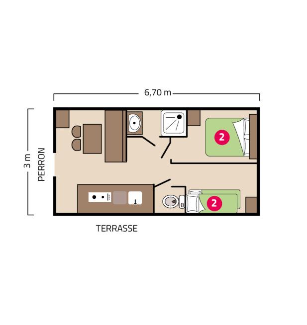 Plan roulotte camping Le Petit Rocher