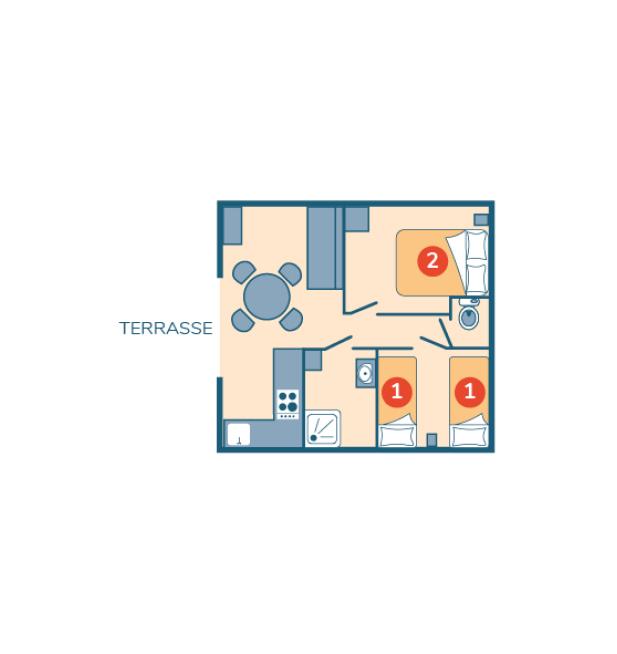 Plan Chalet Horizon camping Les Chalands Fleuris