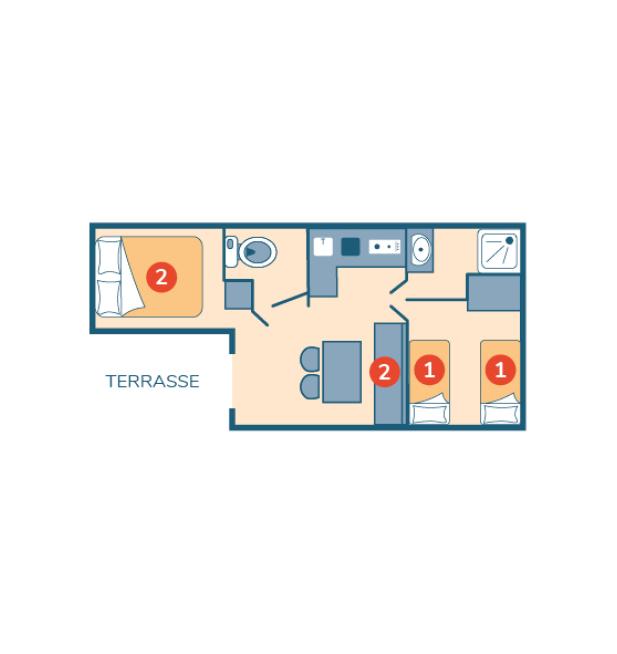 Plan mobil-home Loggia Éco camping Les Peupliers