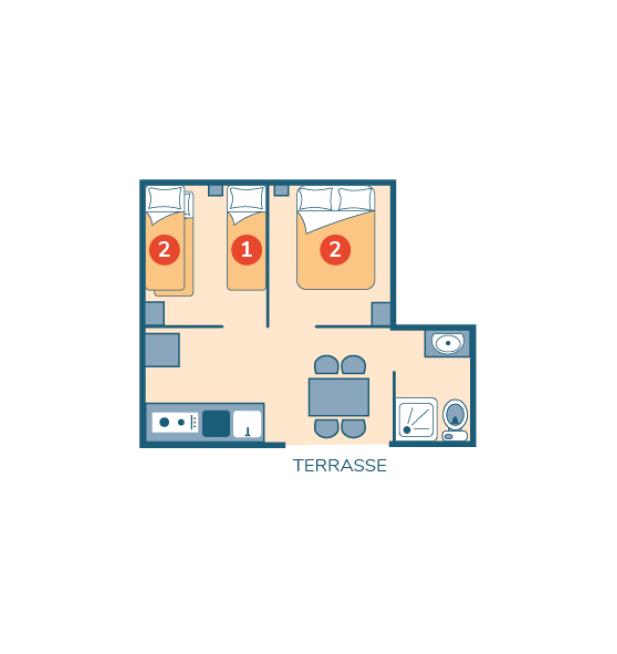 Plan cabane sur pilotis camping Le Petit Rocher