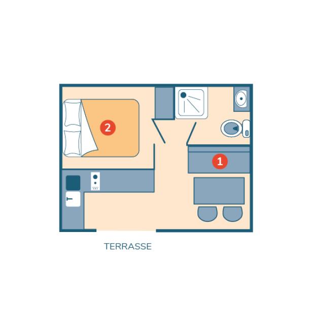 Plan mobil-home Vénus camping Park er Lann