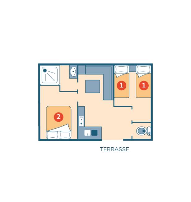 Plan mobil-home Atlantique camping La Mignardière