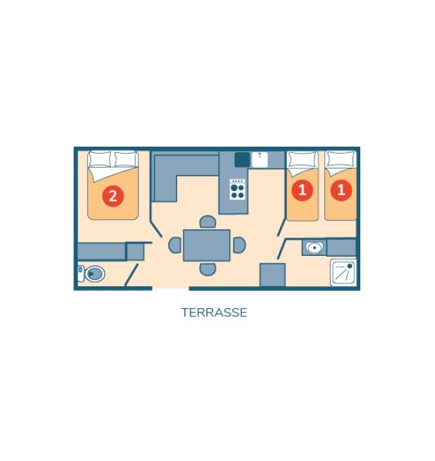 Plan Mobil-home Atlantique Éco camping La Corniche