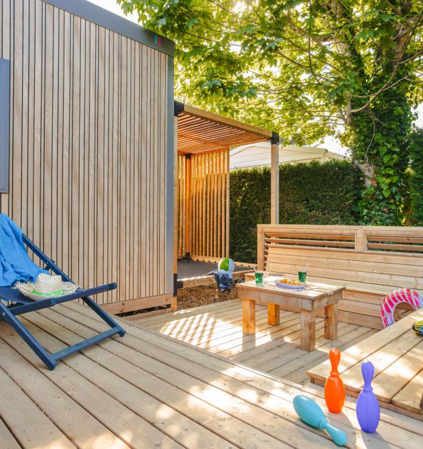Terrasse du mobil-home Clim Suite Duo sur l'Ile de Ré