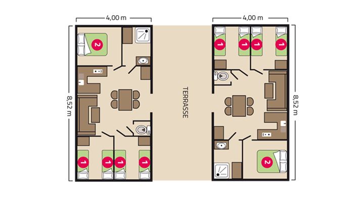 Plan Mobil home Tribu Camping Signol