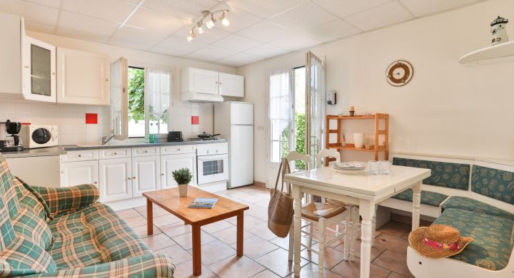 Cuisine appartement Camping Le Petit Rocher en Vendée