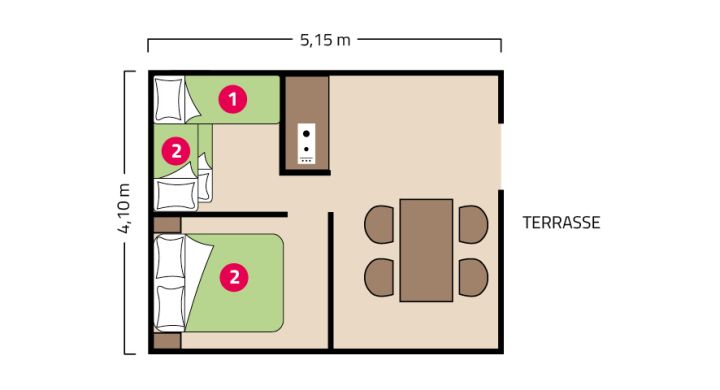 Plan mobil-home Tithome camping La Corniche