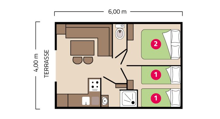 Plan mobil-home Palma camping La Mignardière