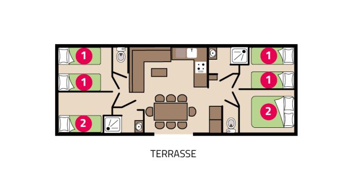 Plan mobil-home Génération camping Les Peupliers