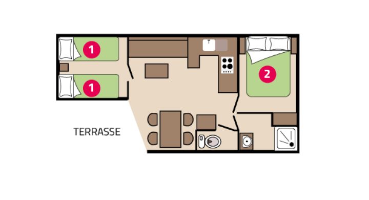 Plan mobil-home Atlantique camping Park Er Lann