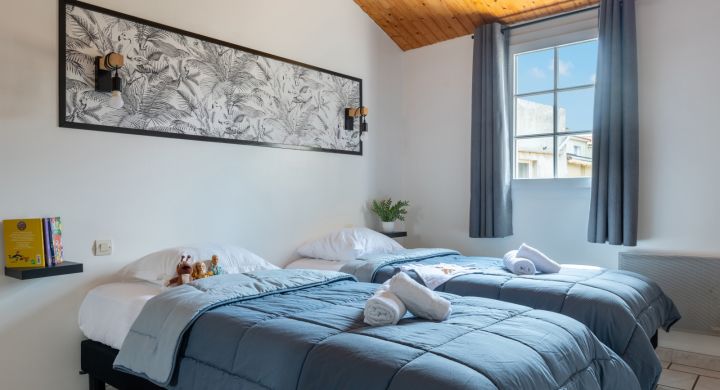 Chambre enfants maison Camping Le Petit Rocher en Vendée