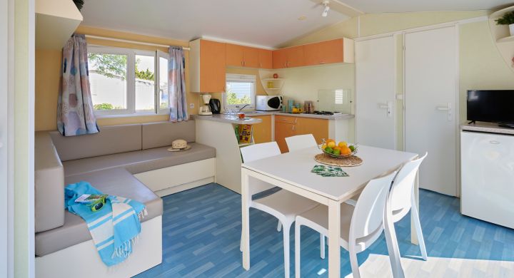 Intérieur mobil-home Océan Éco camping La Corniche