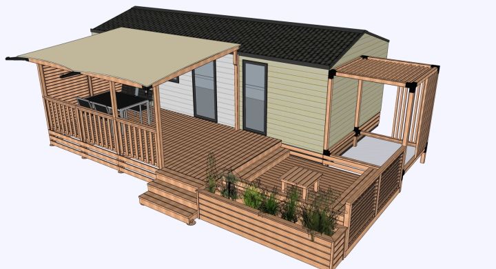 Mobil-home Clim Suite Duo camping Les Peupliers