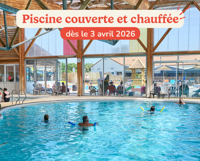 La piscine couverte et chauffée Camping Signol Ile Oléron