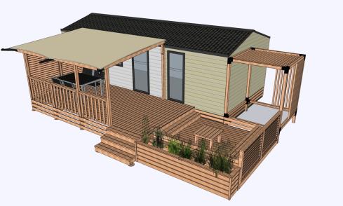 Mobil-home Clim Suite Duo camping Les Peupliers