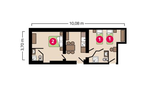 Plan appartement des Sableaux Maison Esperanza