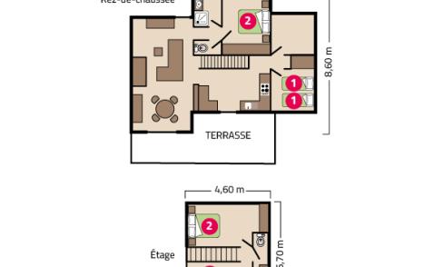 Plan Maison camping Le Petit Rocher