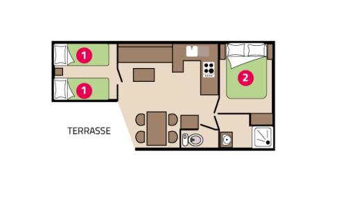 Plan mobil-home Atlantique camping Park er Lann