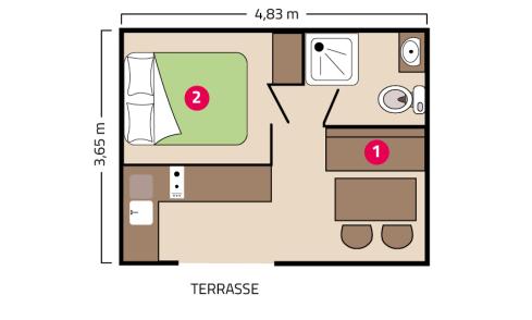 Plan mobil-home Vénus camping Park er Lann