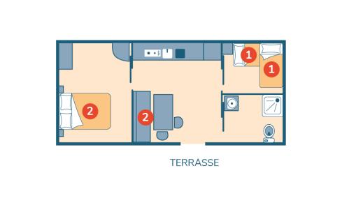 Plan mobil-home Personnes à Mobilité Réduite camping Signol