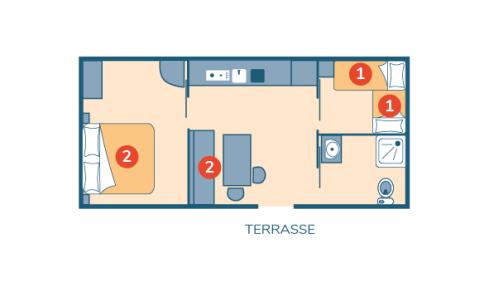 Plan mobil-home Personnes à Mobilité Réduite camping Les Peupliers