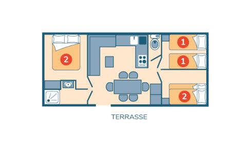 Plan mobil-home Famille camping La Corniche