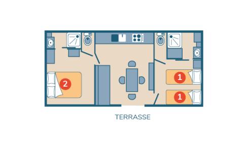 Plan mobil-home Iroise camping La Corniche