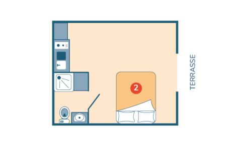 Plan mobil-home Studio camping La Corniche